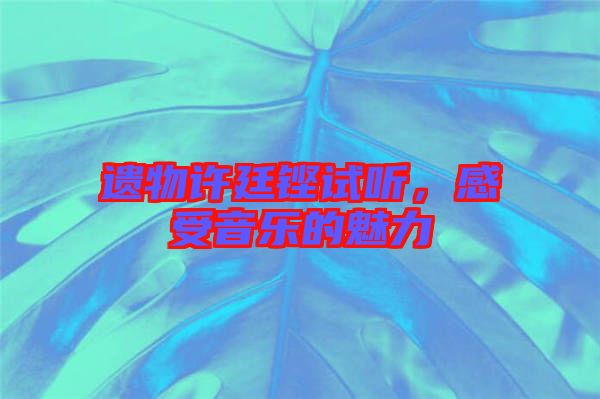 遺物許廷鏗試聽，感受音樂的魅力