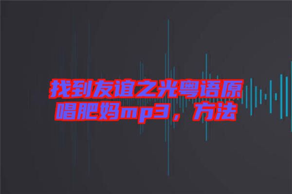 找到友誼之光粵語原唱肥媽mp3，方法