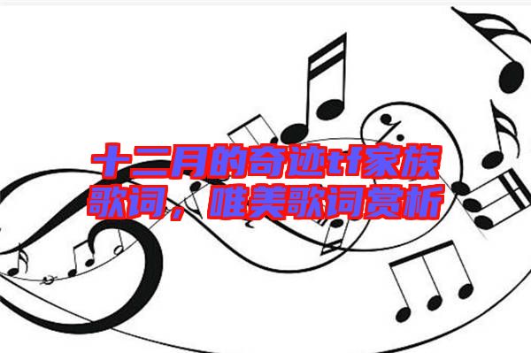 十二月的奇跡tf家族歌詞，唯美歌詞賞析