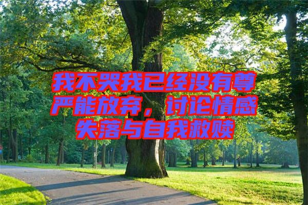 我不哭我已經(jīng)沒(méi)有尊嚴(yán)能放棄，討論情感失落與自我救贖