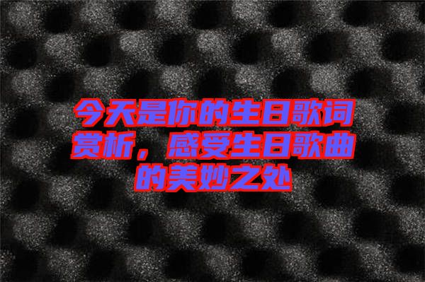 今天是你的生日歌詞賞析，感受生日歌曲的美妙之處