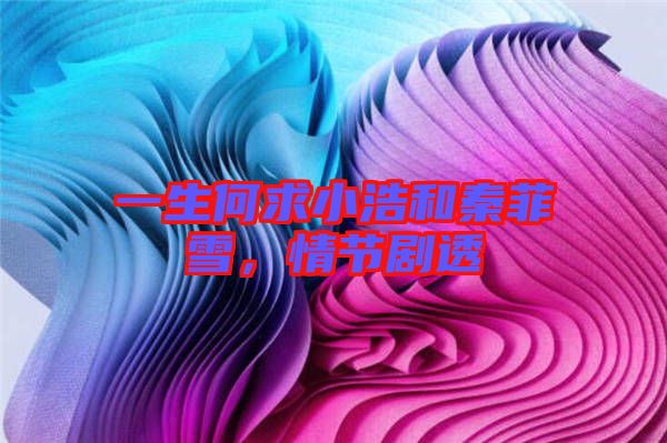 一生何求小浩和秦菲雪，情節(jié)劇透
