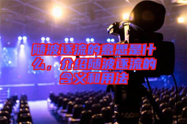 隨波逐流的意思是什么，介紹隨波逐流的含義和用法