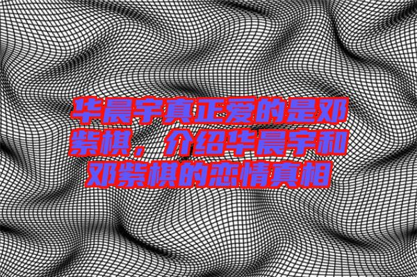 華晨宇真正愛的是鄧紫棋，介紹華晨宇和鄧紫棋的戀情真相