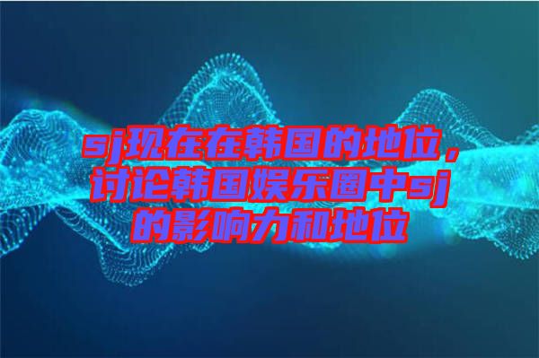sj現(xiàn)在在韓國(guó)的地位，討論韓國(guó)娛樂圈中sj的影響力和地位