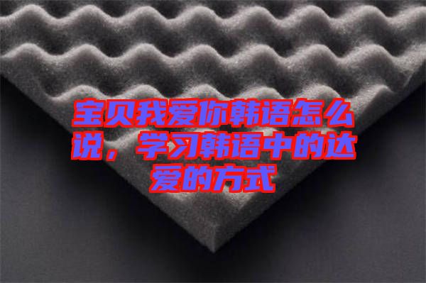 寶貝我愛你韓語怎么說，學(xué)習(xí)韓語中的達(dá)愛的方式