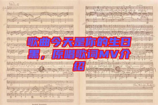 歌曲今天是你的生日黑，原唱歌詞MV介紹