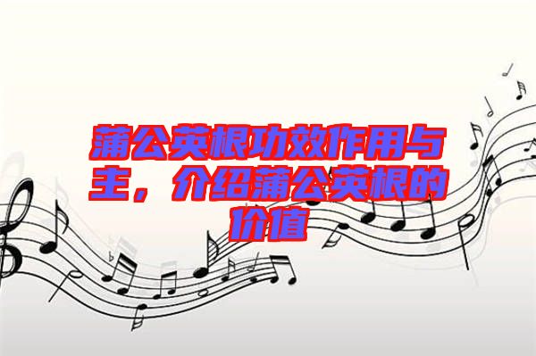 蒲公英根功效作用與主，介紹蒲公英根的價值