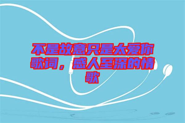 不是故意只是太愛你歌詞，感人至深的情歌
