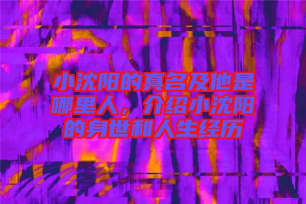 小沈陽的真名及他是哪里人，介紹小沈陽的身世和人生經(jīng)歷