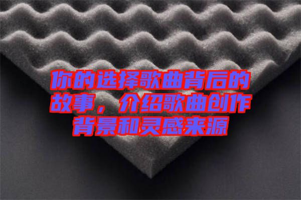 你的選擇歌曲背后的故事，介紹歌曲創(chuàng)作背景和靈感來源