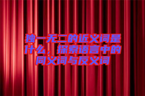 獨一無二的近義詞是什么，探索語言中的同義詞與反義詞