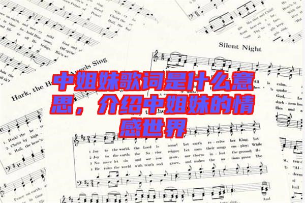 中姐妹歌詞是什么意思，介紹中姐妹的情感世界