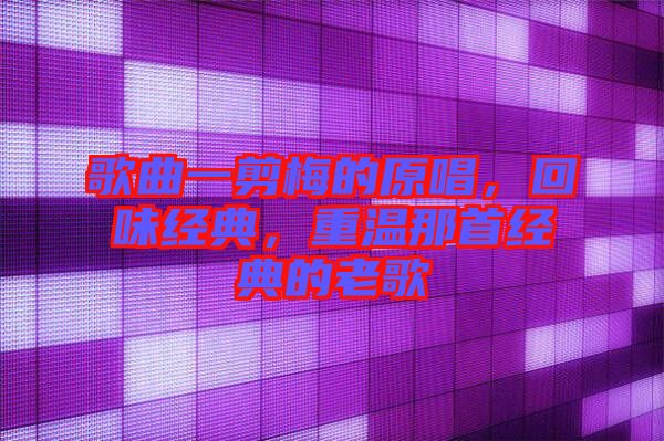 歌曲一剪梅的原唱，回味經(jīng)典，重溫那首經(jīng)典的老歌