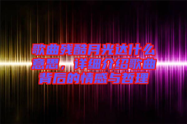 歌曲殘酷月光達(dá)什么意思，詳細(xì)介紹歌曲背后的情感與哲理