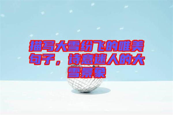 描寫大雪紛飛的唯美句子，詩意迷人的大雪景象