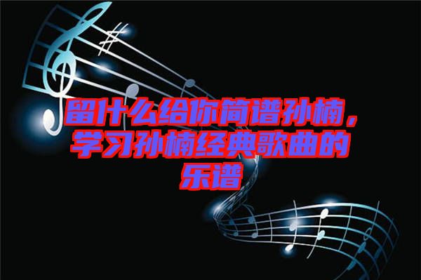 留什么給你簡譜孫楠，學(xué)習(xí)孫楠經(jīng)典歌曲的樂譜