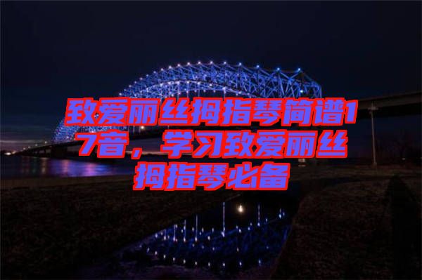 致愛麗絲拇指琴簡(jiǎn)譜17音，學(xué)習(xí)致愛麗絲拇指琴必備