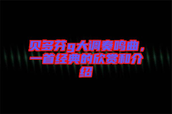 貝多芬g大調(diào)奏鳴曲，一首經(jīng)典的欣賞和介紹