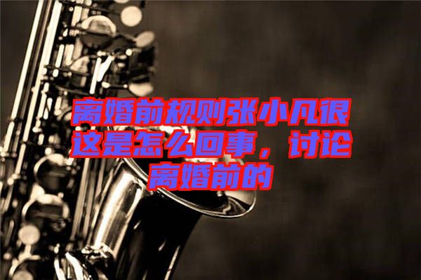 離婚前規(guī)則張小凡很這是怎么回事，討論離婚前的