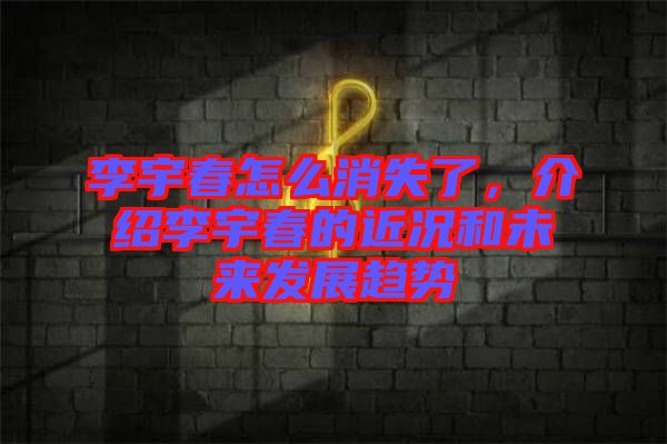 李宇春怎么消失了，介紹李宇春的近況和未來發(fā)展趨勢