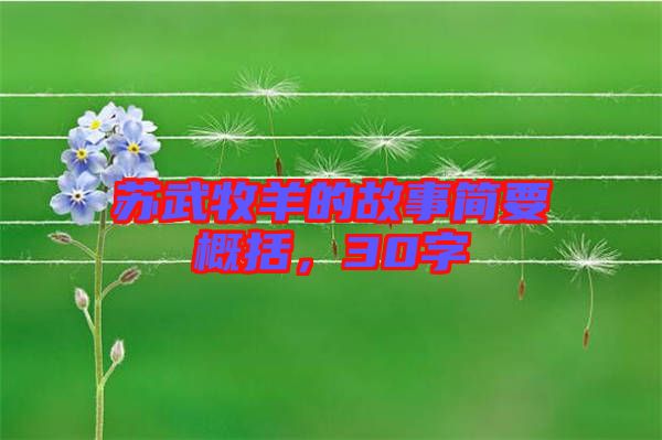 蘇武牧羊的故事簡要概括，30字