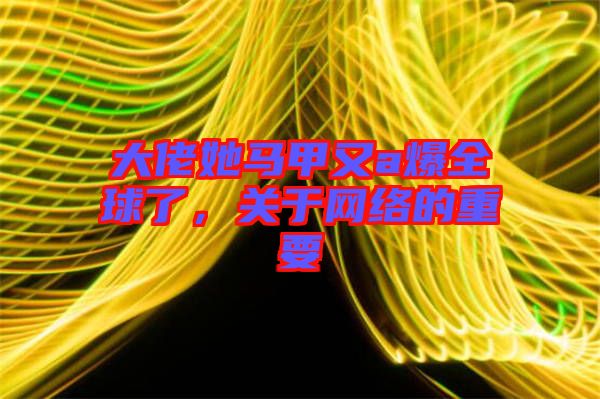 大佬她馬甲又a爆全球了，關(guān)于網(wǎng)絡(luò)的重要