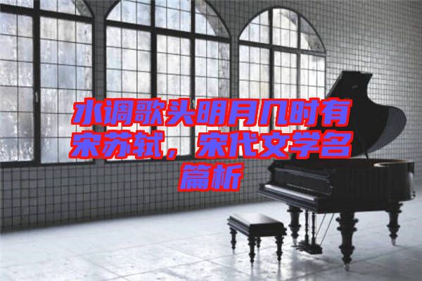 水調(diào)歌頭明月幾時有宋蘇軾，宋代文學名篇析
