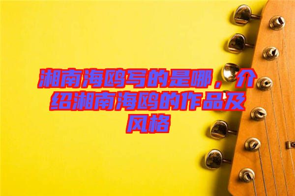 湘南海鷗寫的是哪，介紹湘南海鷗的作品及風(fēng)格