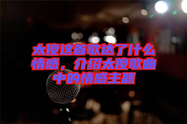 太傻這首歌達(dá)了什么情感，介紹太傻歌曲中的情感主題