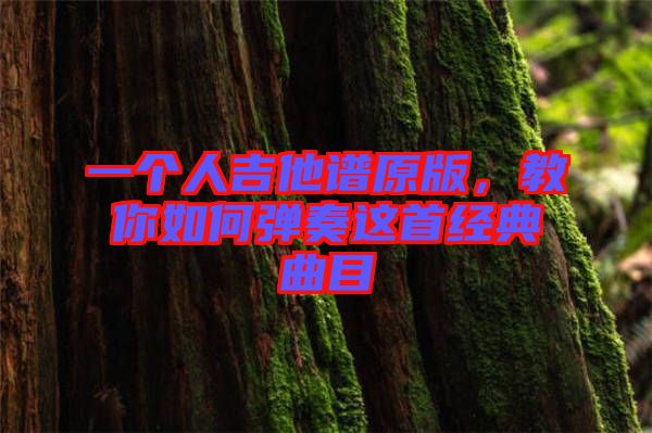 一個人吉他譜原版，教你如何彈奏這首經(jīng)典曲目
