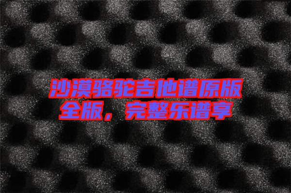 沙漠駱駝吉他譜原版全版，完整樂譜享