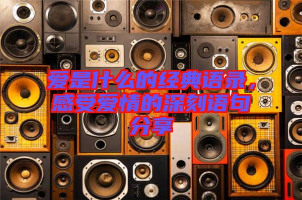 愛是什么的經(jīng)典語(yǔ)錄，感受愛情的深刻語(yǔ)句分享