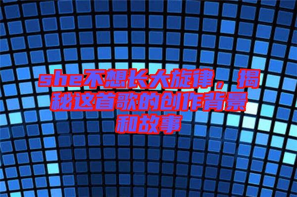 she不想長大旋律，揭秘這首歌的創(chuàng)作背景和故事