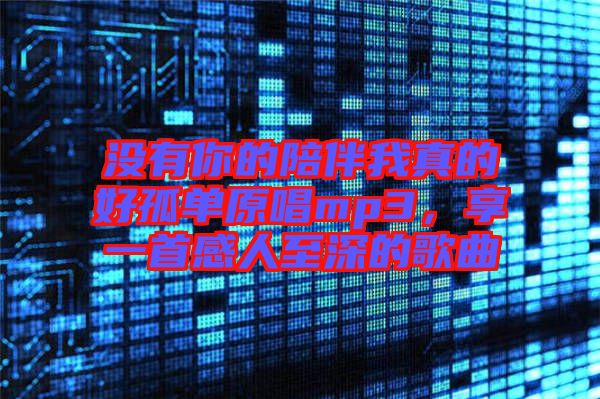 沒有你的陪伴我真的好孤單原唱mp3，享一首感人至深的歌曲