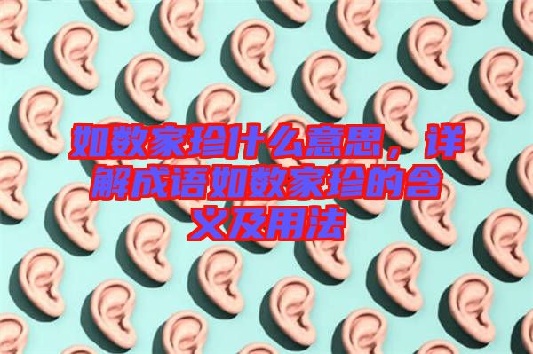 如數(shù)家珍什么意思，詳解成語(yǔ)如數(shù)家珍的含義及用法