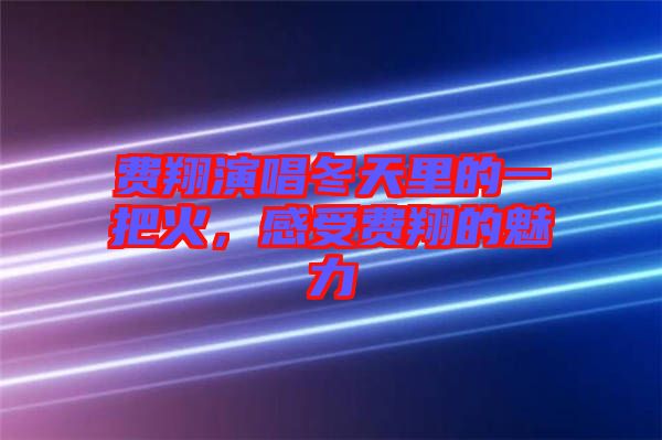 費翔演唱冬天里的一把火，感受費翔的魅力