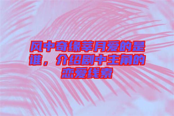 風中奇緣莘月愛的是誰，介紹劇中主角的戀愛線索