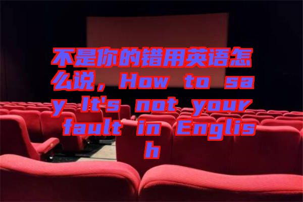 不是你的錯用英語怎么說，How to say It's not your fault in English
