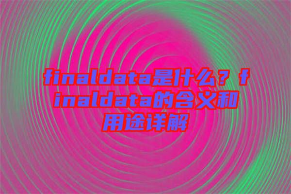 finaldata是什么？finaldata的含義和用途詳解