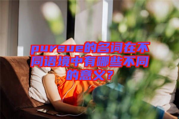 pursue的名詞在不同語境中有哪些不同的意義？