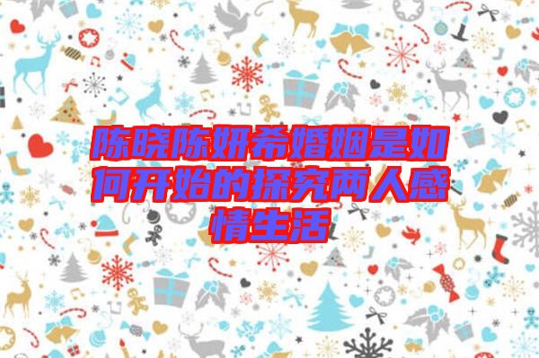 陳曉陳妍?；橐鍪侨绾伍_始的探究兩人感情生活