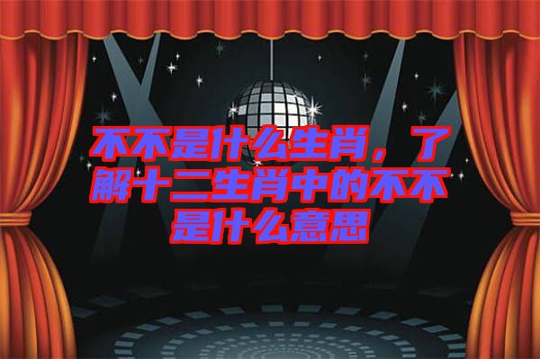 不不是什么生肖，了解十二生肖中的不不是什么意思