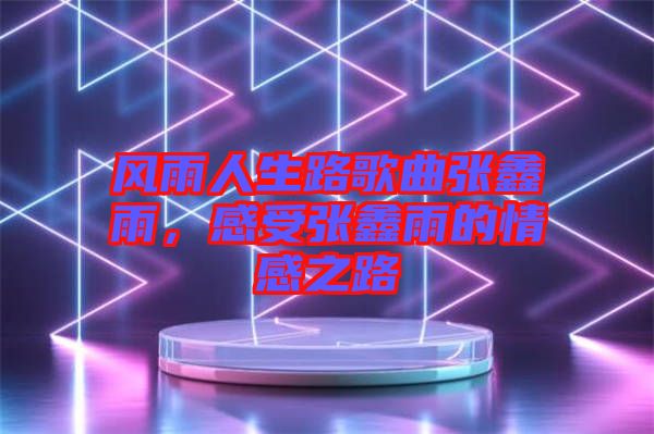 風(fēng)雨人生路歌曲張?chǎng)斡?，感受張?chǎng)斡甑那楦兄? width=