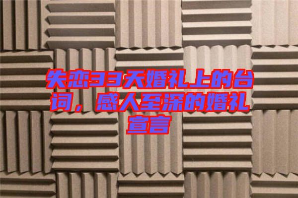 失戀33天婚禮上的臺(tái)詞，感人至深的婚禮宣言