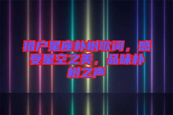 獵戶星座樸樹歌詞，感受星空之美，品味樸樹之聲