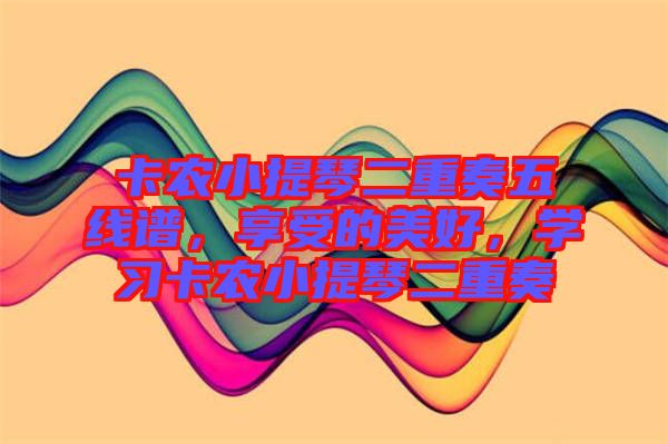 卡農(nóng)小提琴二重奏五線譜，享受的美好，學(xué)習(xí)卡農(nóng)小提琴二重奏