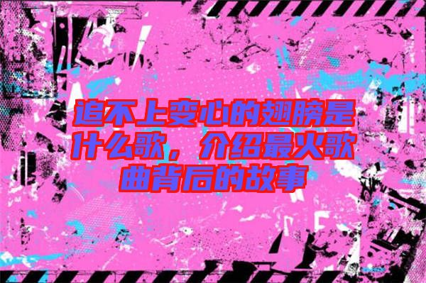 追不上變心的翅膀是什么歌，介紹最火歌曲背后的故事