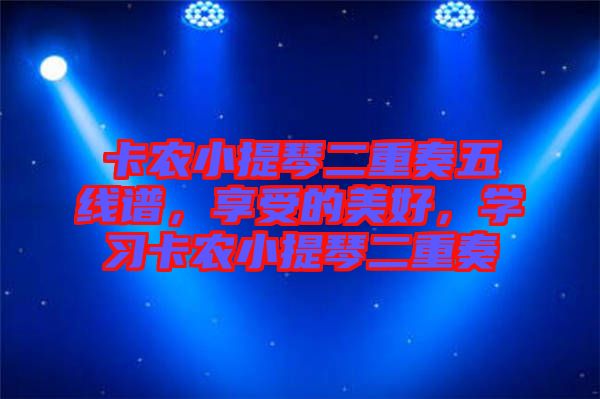 卡農(nóng)小提琴二重奏五線譜，享受的美好，學(xué)習(xí)卡農(nóng)小提琴二重奏