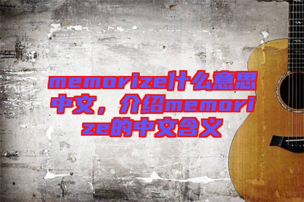 memorize什么意思中文，介紹memorize的中文含義